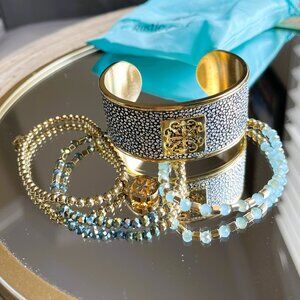 GIFT BAG INCLUDED Rustic Cuff Set of FOUR stackable Bracelets Set